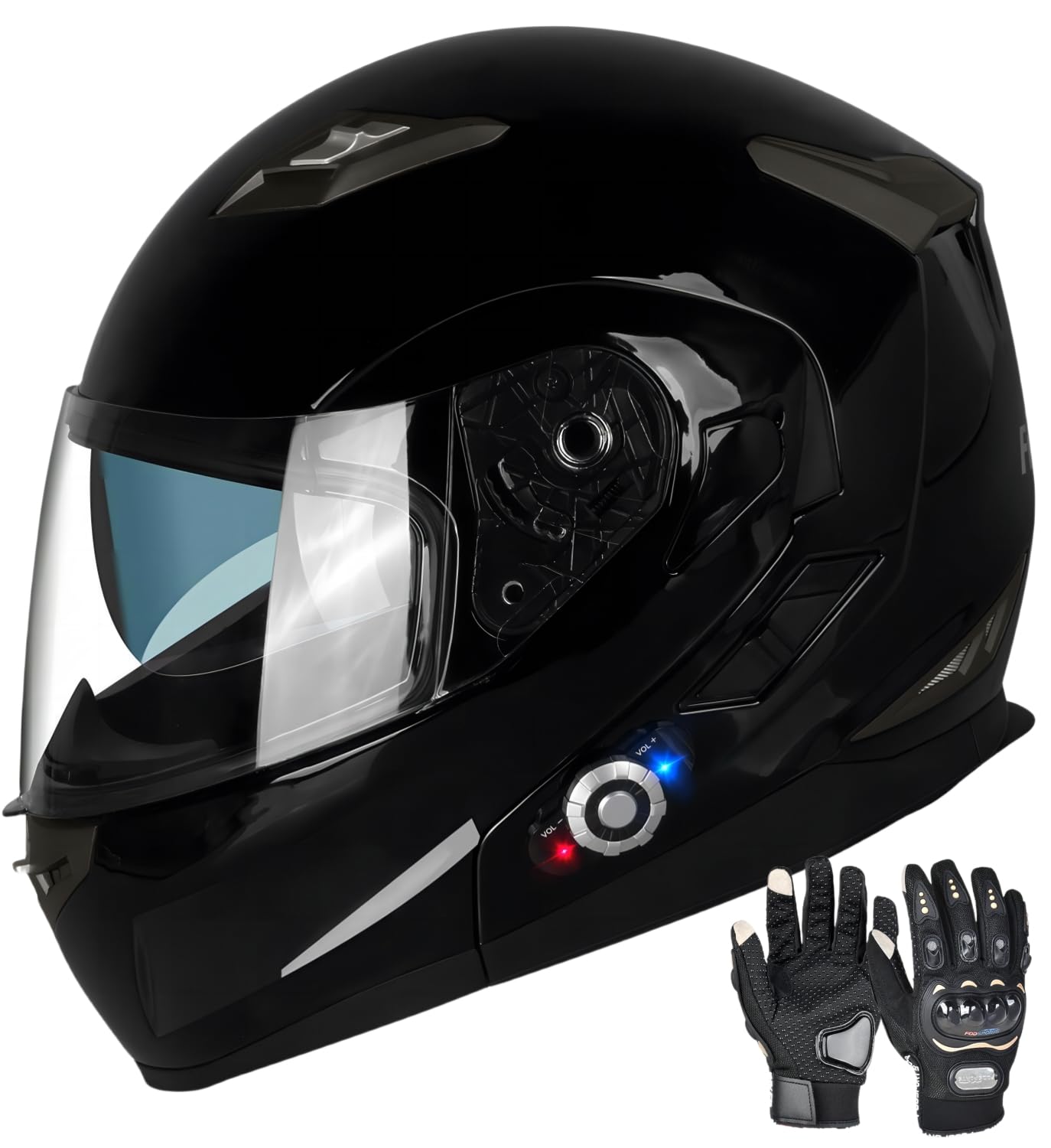 Freedconn Bm2-S Bluetooth Motorcycle Helmet, Flip-Up Modular Motorbike Helmet, 500M Connectivity For 2-3 Riders, Voice Dial, Han